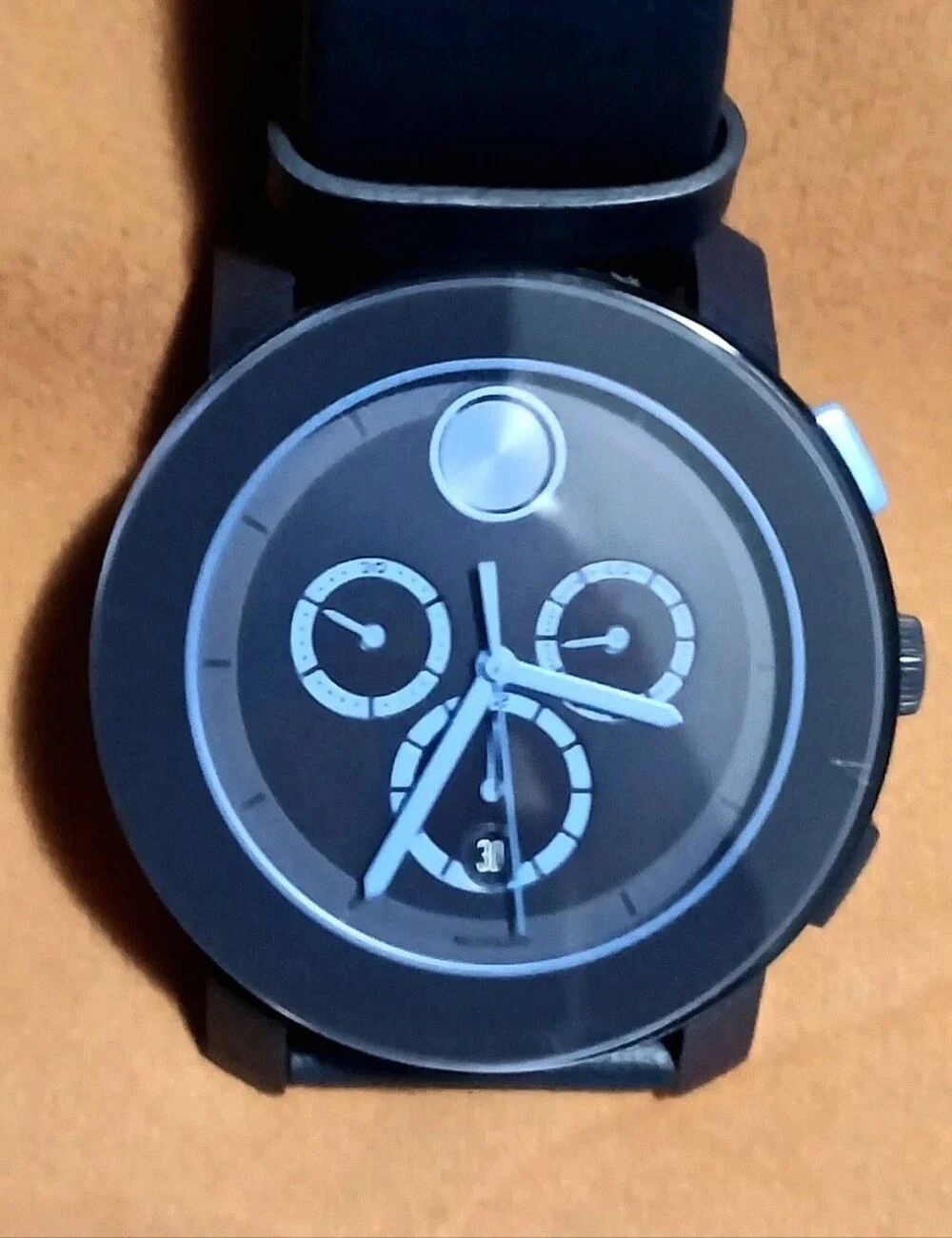Movado Bold Blue/Blue Watch with Chronograph Swiss Made Blue Strap